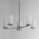 Lateral 5 Light 24 inch Satin Nickel Chandelier Ceiling Light