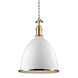 Viceroy 1 Light 16.75 inch White / Aged Brass Pendant Ceiling Light