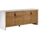 Brinson Warm White and Mindi Wood and Dark Bronze 4 Door Cabinet
