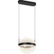 Pisces LED 11.88 inch Black and Light Guide Pendant Ceiling Light