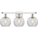 Ballston Athens 3 Light 26 inch White and Polished Chrome Bath Vanity Light Wall Light