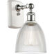 Ballston Castile LED 6 inch White and Polished Chrome Sconce Wall Light in Clear Glass, Ballston