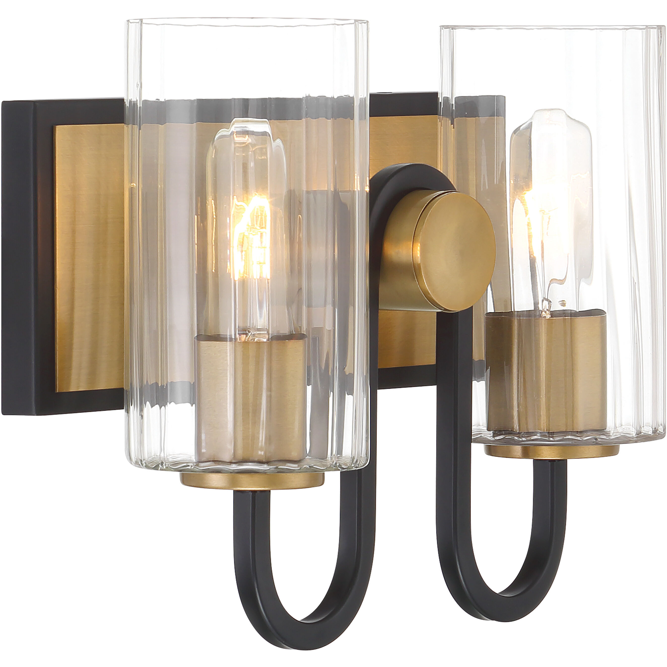 Orla 2 Light 12 inch Legacy Brass and Dark Matte Black Vanity Light Wall Light