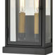 Foundation 2 Light 13 inch Matte Black with Aged Brass Outdoor Wall Sconce