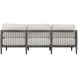 Borneo Weathered Dark Gray and Charcoal Gray Rope and Oyster White Outdoor Sofa