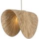 Bend 1 Light 28.75 inch Antique Brass and Natural Raffia Pendant Ceiling Light