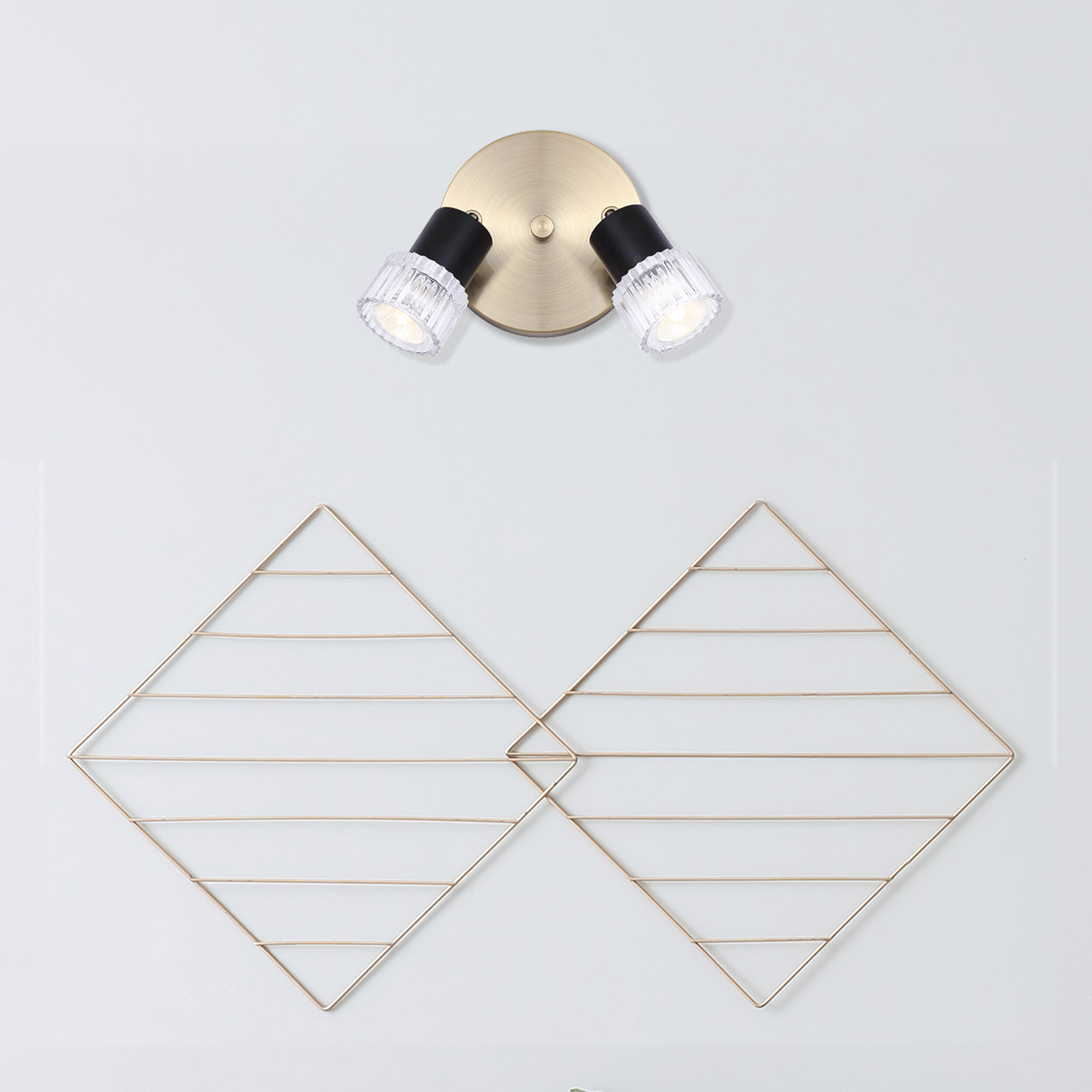 Elsee 2 Light Black/Gold Track Lighting Ceiling Light