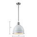 Carolton 1 Light 13 inch Gloss White with Chrome Pendant Ceiling Light