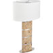 Cahill 28 inch 100 watt Natural Burl with Polished Nickel Table Lamp Portable Light