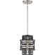 Presten 1 Light 10 inch Brushed Nickel with Sand Coal Mini Pendant Ceiling Light