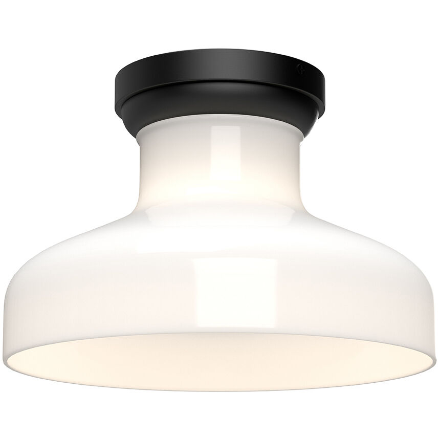 Alora Mood Westlake 1 Light 11.13 inch Glossy Opal Glass/Matte Black Flush Mount Ceiling Light