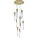 Aurora 9 Light 24 inch Satin Gold Chandelier Ceiling Light