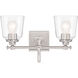 Antonia 2 Light 17.38 inch Brushed Nickel Bath Vanity Light Wall Light