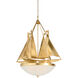 Wildwood 3 Light 30.5 inch Antique Gold Leaf/Frosted Chandelier Ceiling Light