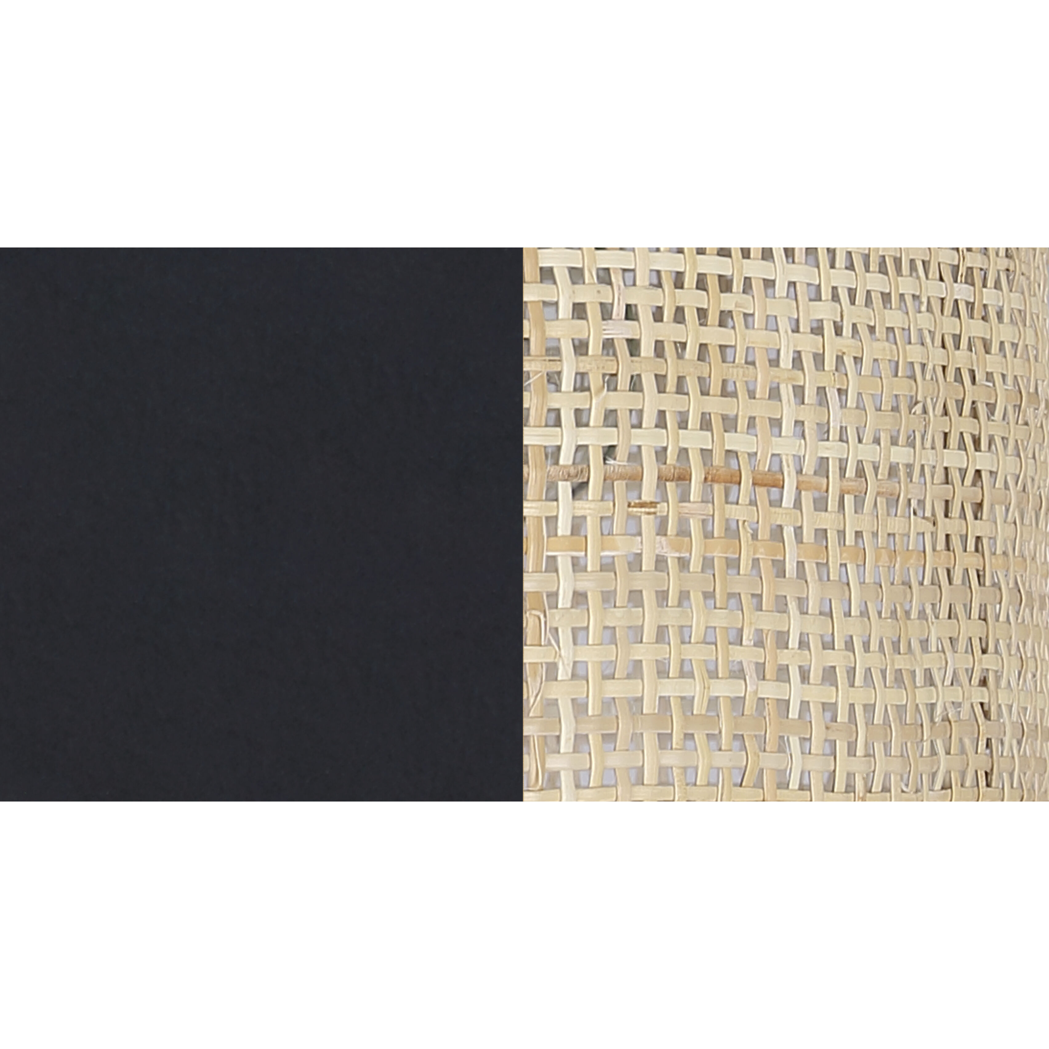 Bellamy 3 Light 19 inch Black Flush Mount Ceiling Light in Natural Rattan