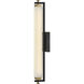 Rollins LED 24 inch Black with Heritage Brass Bath Light Wall Light in Black / Heritage Brass, Vertical