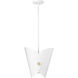 Salone 1 Light 10 inch Matte White Pendant Ceiling Light in Matte White Outer,  Gold Inner
