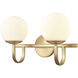 Caroline 2 Light 16 inch Brushed Gold Vanity Light Wall Light