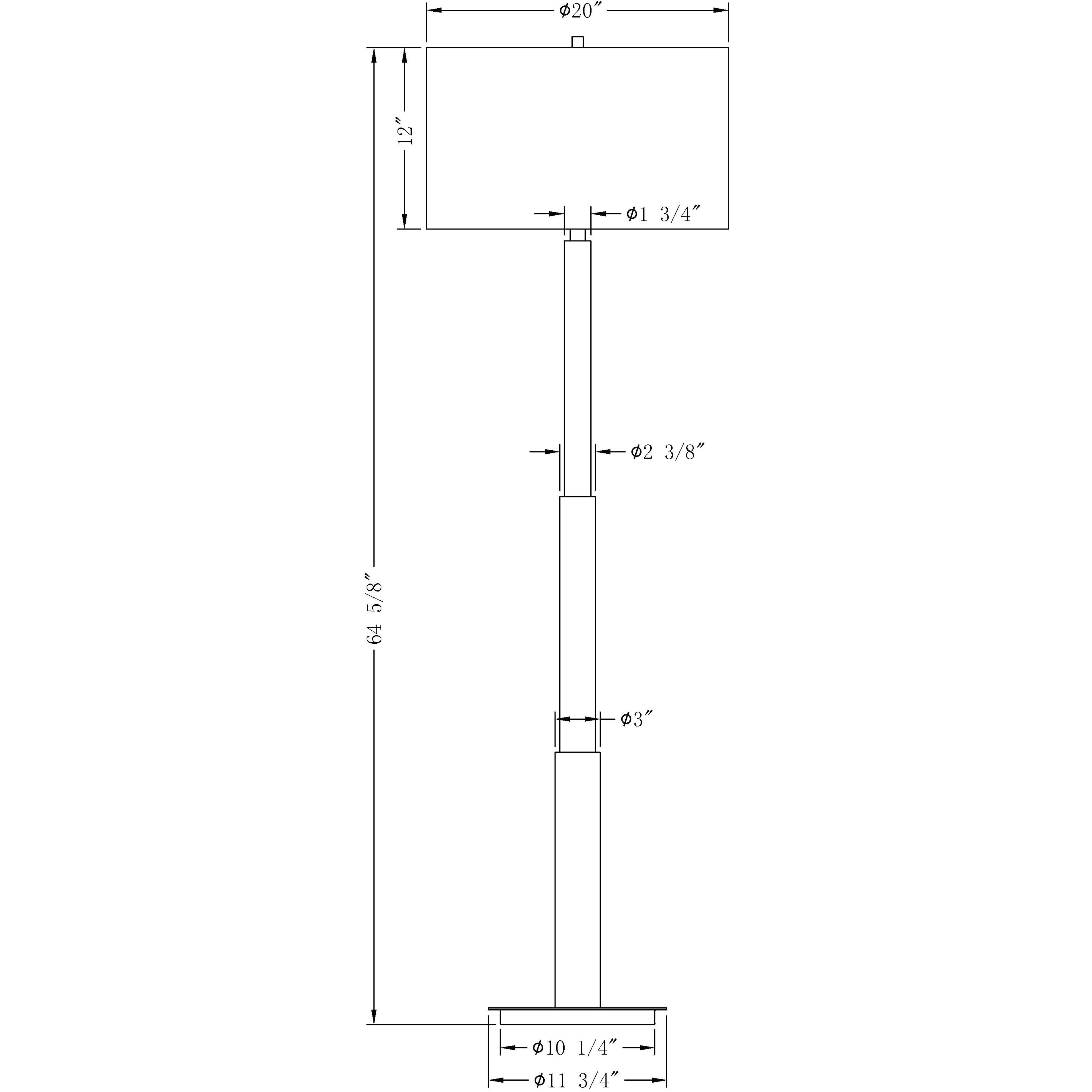 Hailey 64.75 inch 150.00 watt Antique Brass Floor Lamp Portable Light