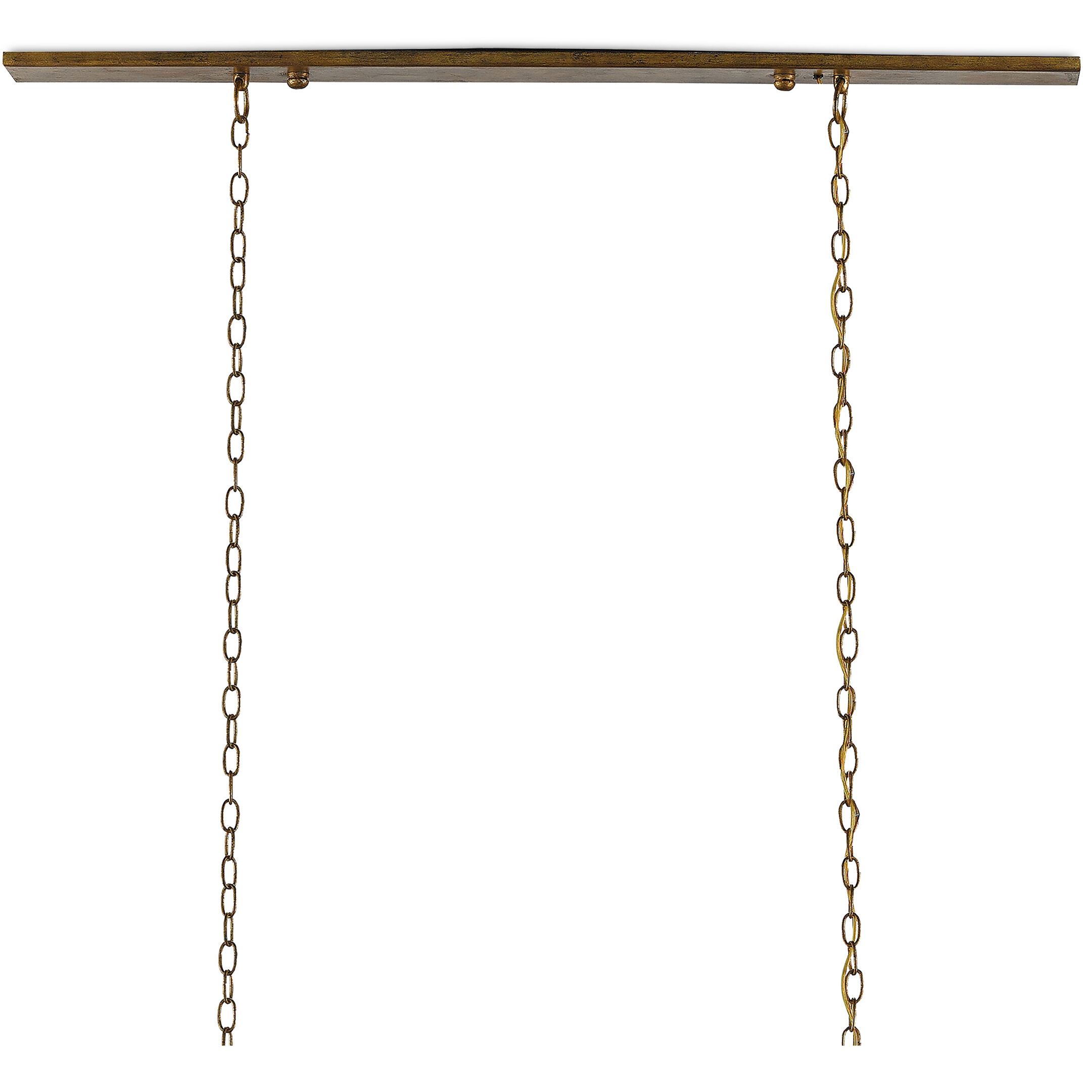 Maximus 5 Light 47 inch Washed Gold Leaf Chandelier Ceiling Light, Rectangular