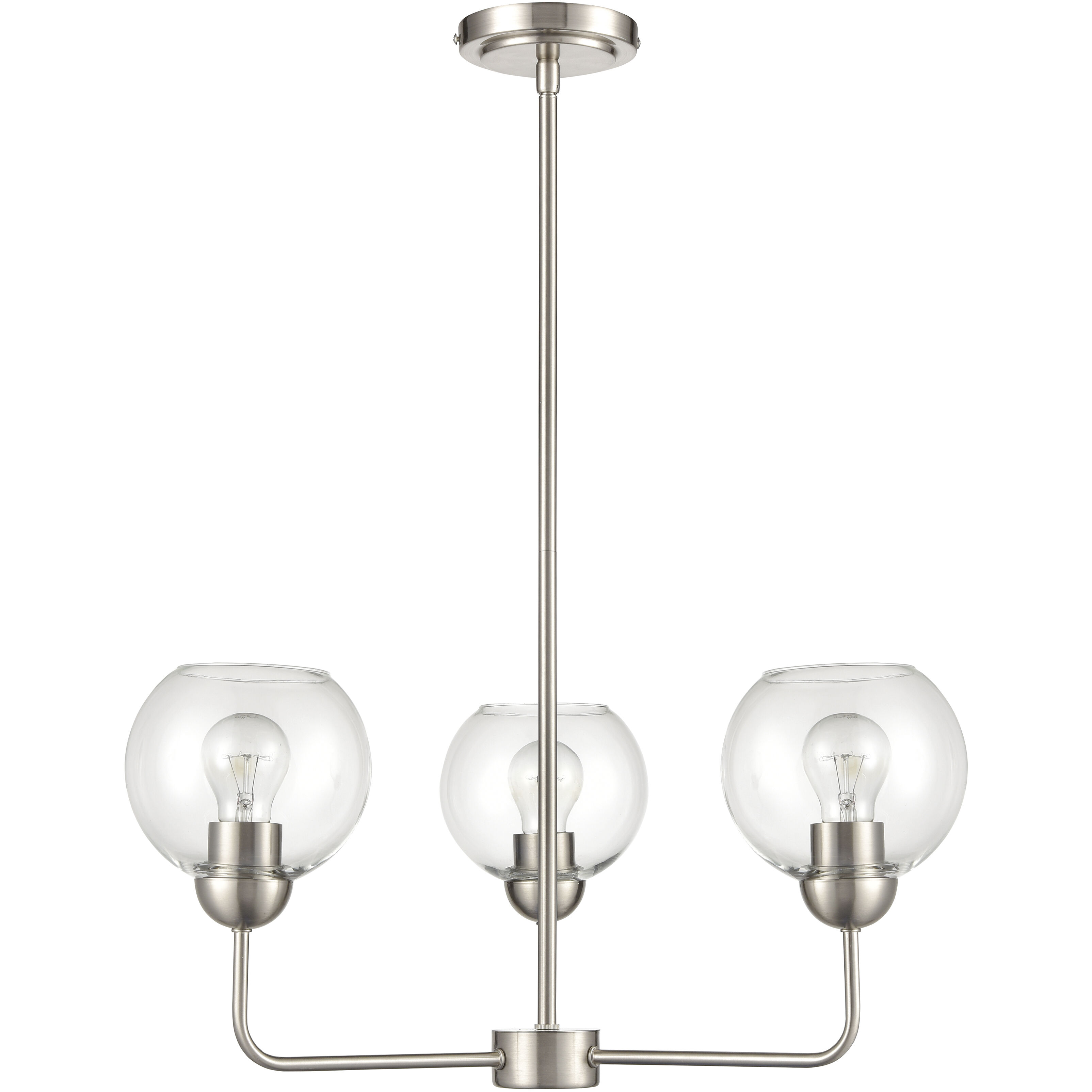 Astoria 3 Light 23 inch Brushed Nickel Chandelier Ceiling Light