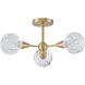 Helena 3 Light 20 inch Brushed Gold Semi-Flush Mount Ceiling Light