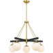 Allie 5 Light 28 inch Black/Satin Brass Chandelier Ceiling Light