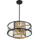 Soho 4 Light 18 inch Coal And Soft Brass Pendant and Semi-Flush Ceiling Light