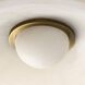 Stella 1 Light 12 inch White and Antique Brass Flush Mount Ceiling Light