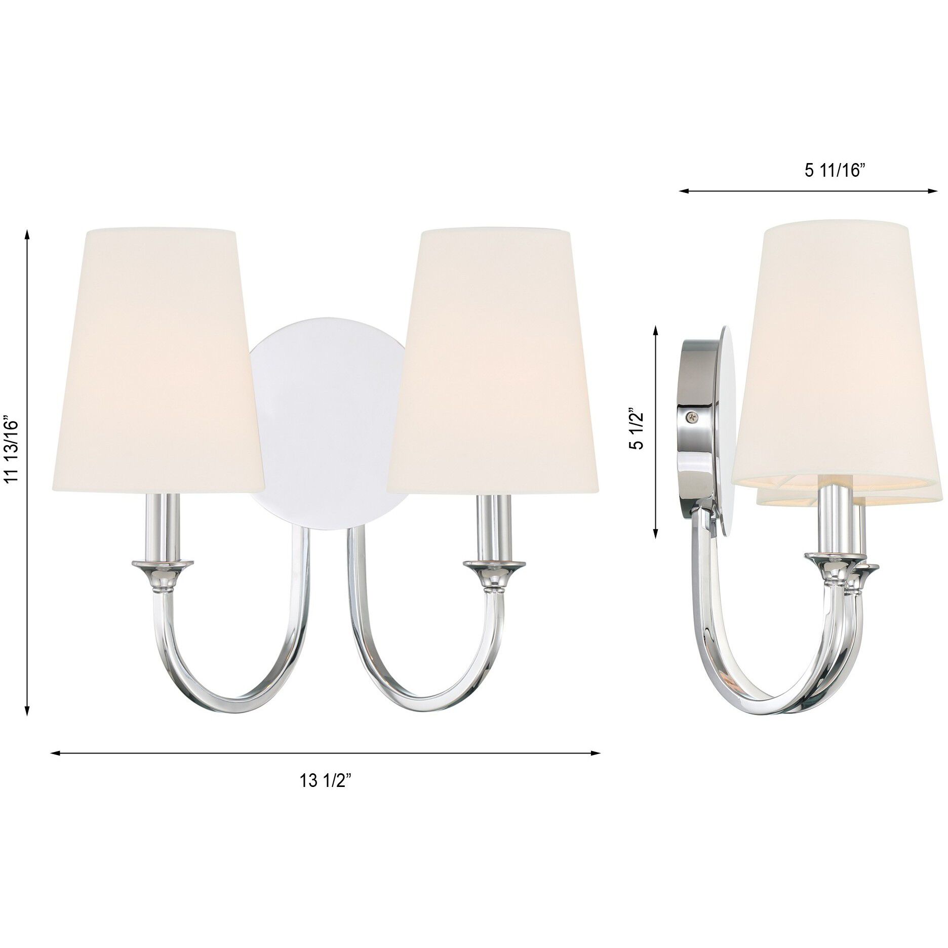 Payton Bath Wall Light in Polished Chrome