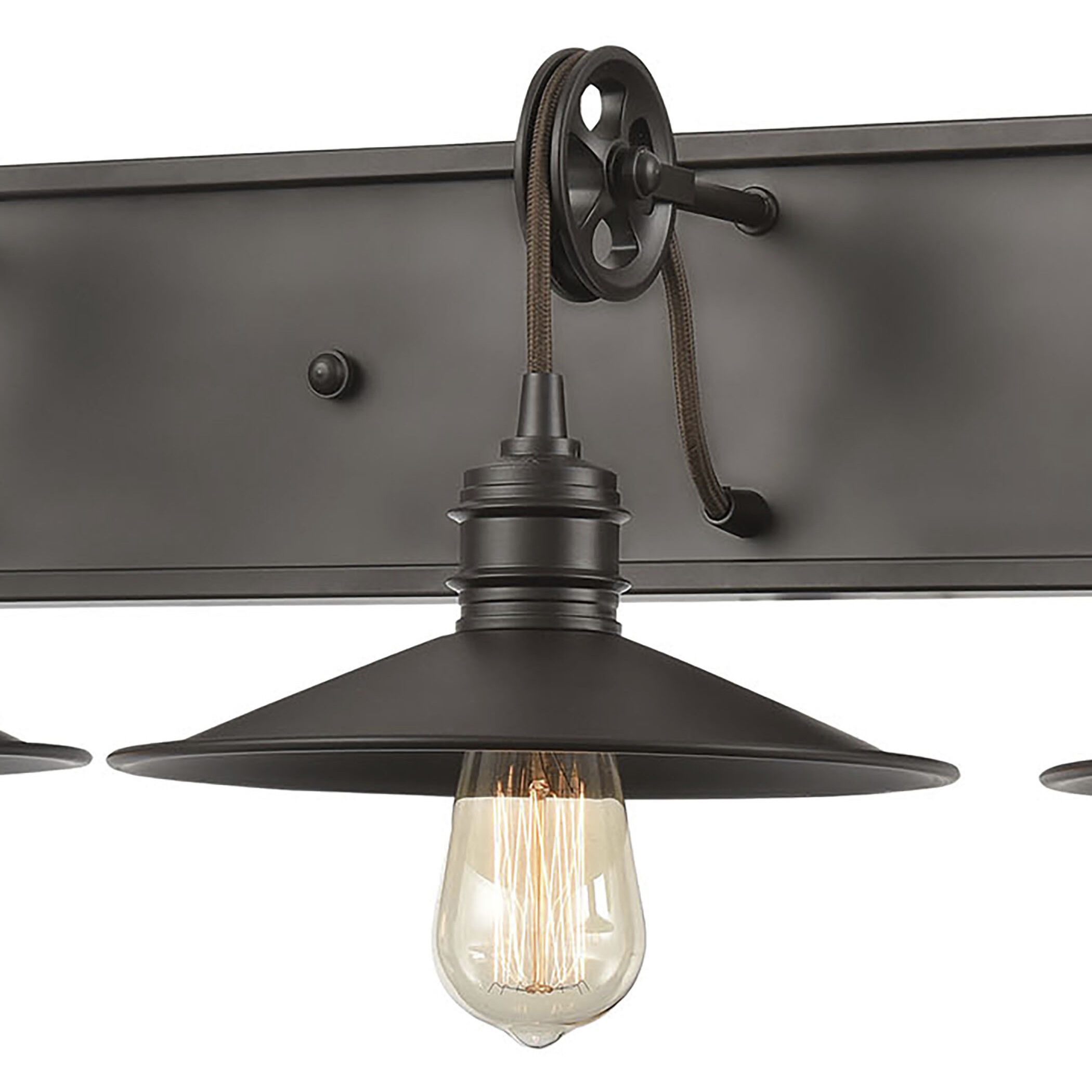 Spindle Wheel 3 Light 31 inch Oil Rubbed Bronze Vanity Light Wall Light