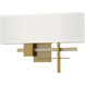 Cosmo 2 Light 16.5 inch Modern Brass and Modern Brass ADA Sconce Wall Light in Natural Anna