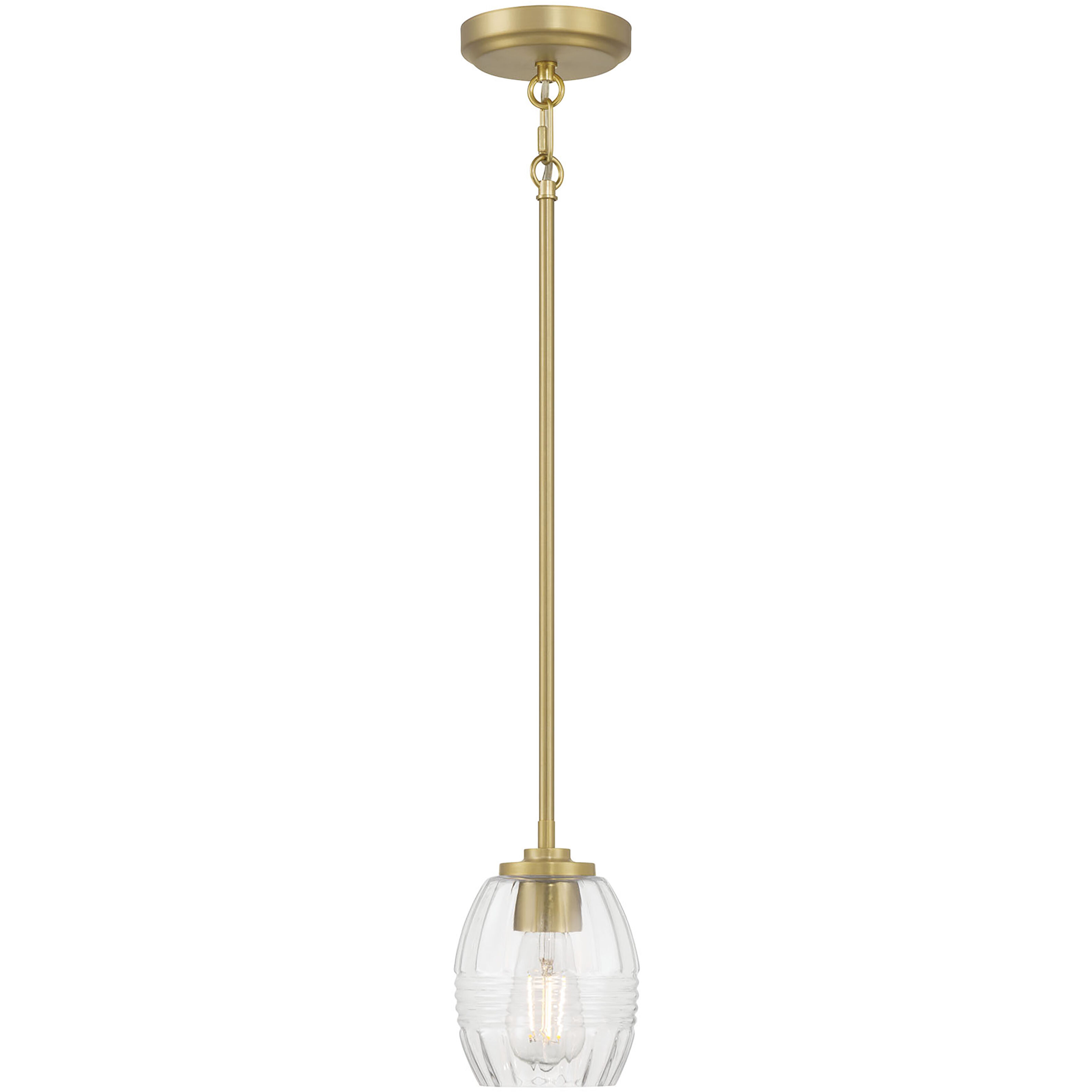 Miravelle 1 Light 5.25 inch Vintage Brass Mini Pendant Ceiling Light