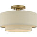 Bellingham 1 Light 13 inch Antique Gold Leaf Semi Flush Mount Ceiling Light, Medium