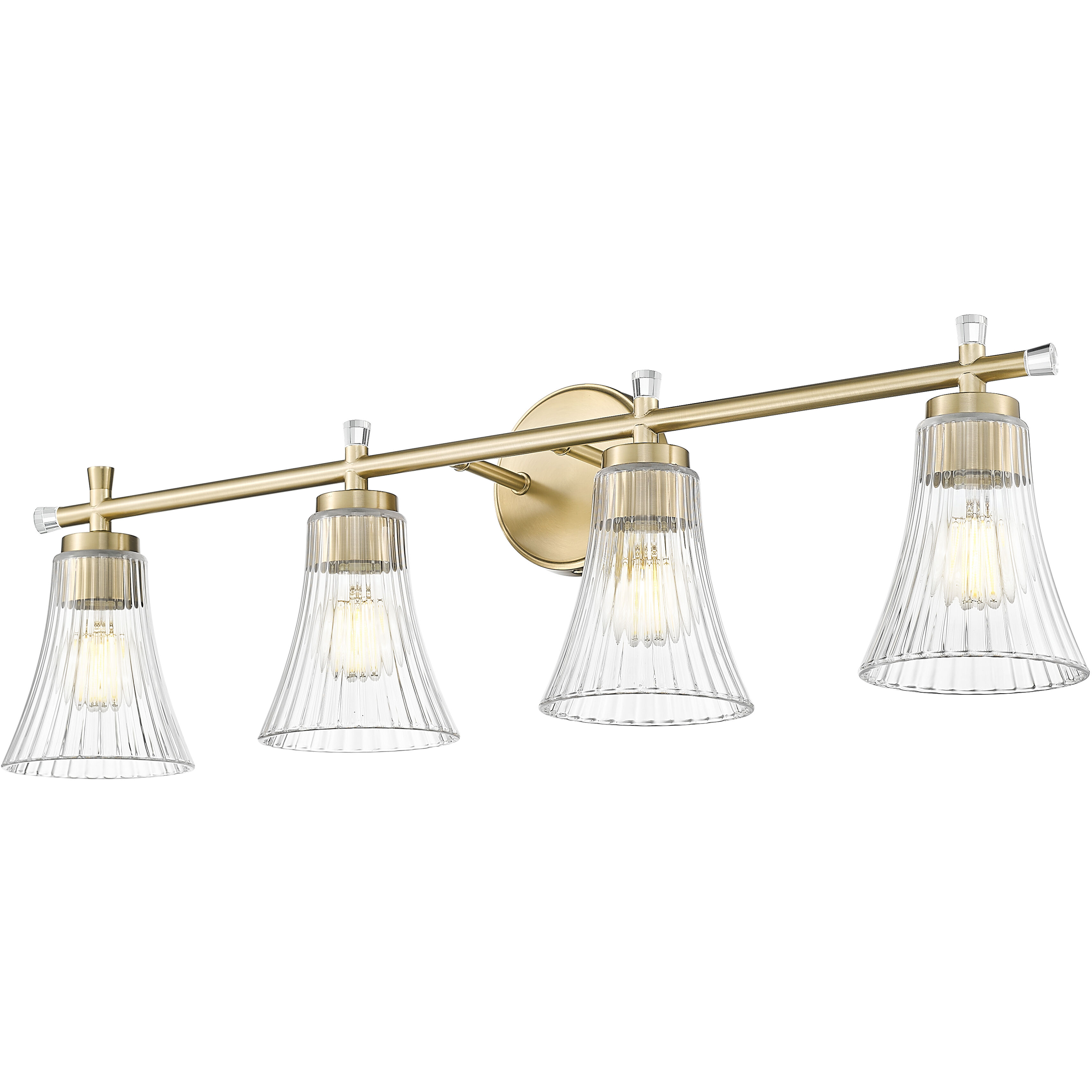 Belle 4 Light 32 inch Modern Gold Bath Vanity Light Wall Light