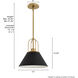 Carrington Isle 1 Light 12 inch Luxe Gold Pendant Ceiling Light