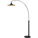 Lodi 90 inch 9 watt Matte Black and Walnut Arc Floor Lamp Portable Light