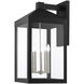 Nyack 5 Light 29 inch Black with Brushed Nickel Cluster Outdoor Wall Lantern