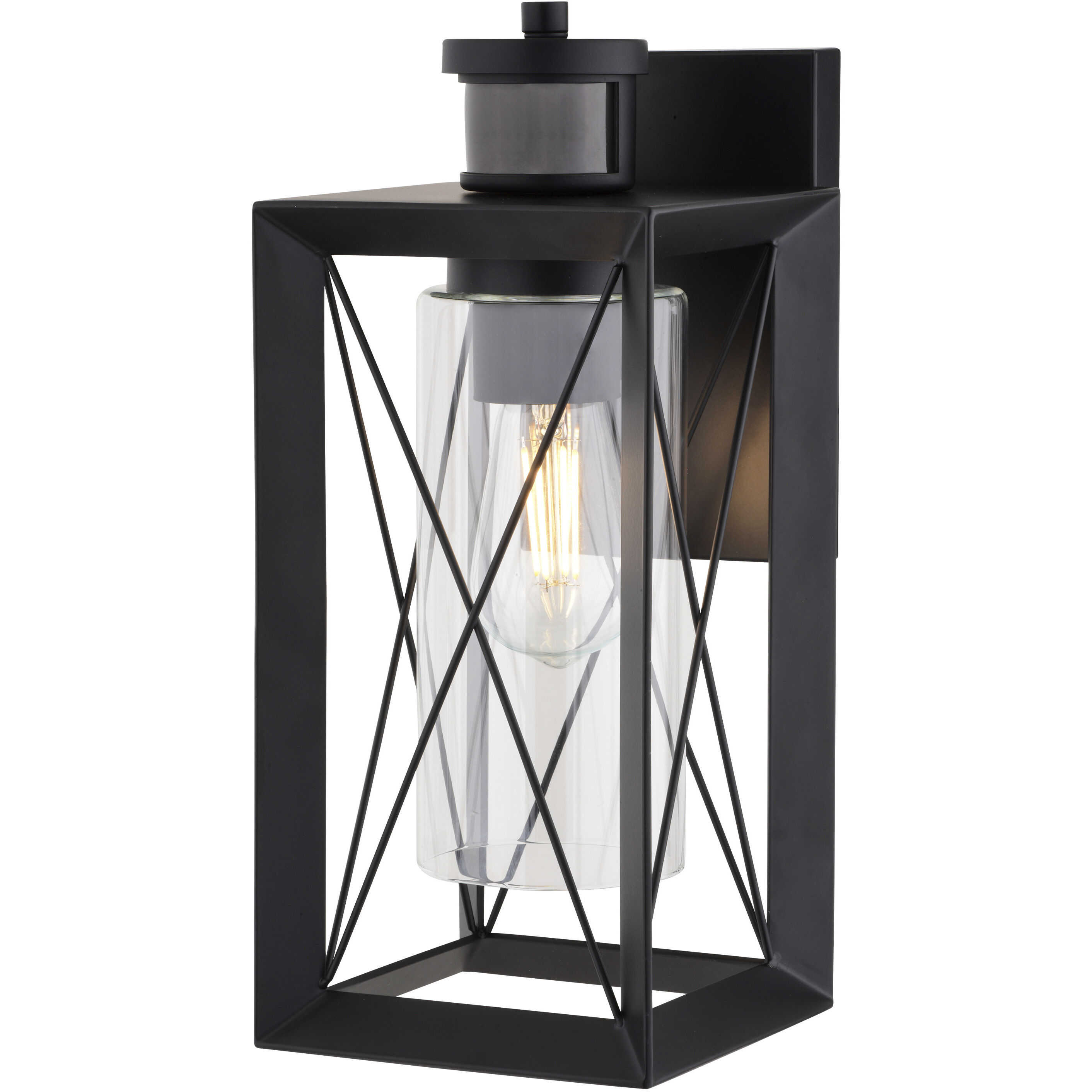 Milton 1 Light 14 inch Matte Black Outdoor Wall Light, Dualux