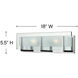 Latitude 2 Light 18 inch Chrome Vanity Light Wall Light