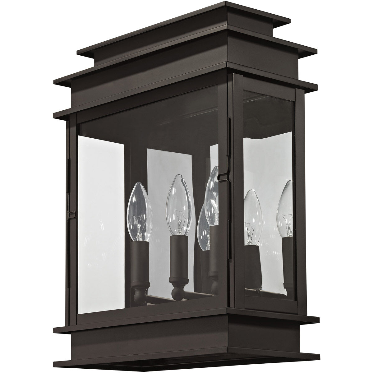 Princeton 3 Light 15 inch Bronze Outdoor Wall Lantern