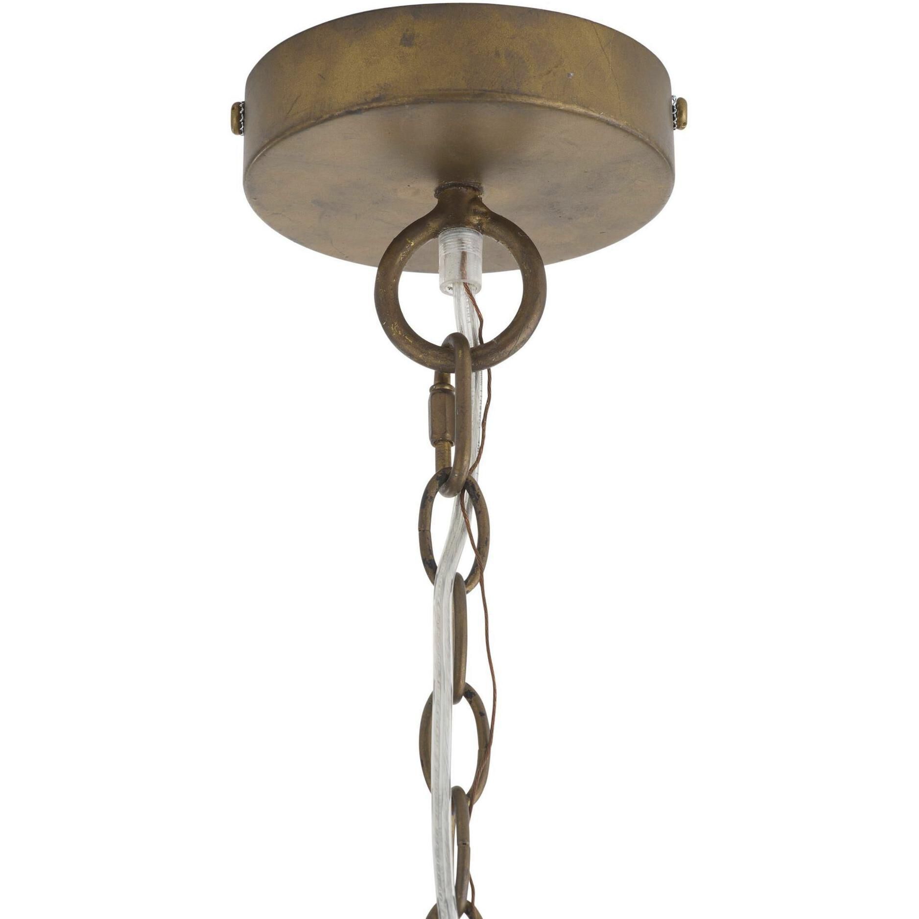 Kamari 3 Light 35.5 inch Antique Brass Pendant Ceiling Light