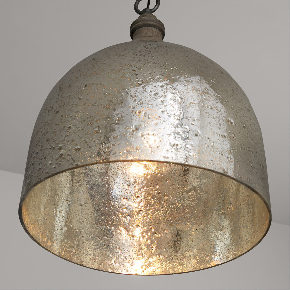 Inglewood 1 Light 15 inch Grey Wash and Dark Pewter Pendant Ceiling Light in Stone Seeded Mercury