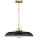 C&M by Chapman & Myers Wellfleet 1 Light 20 inch Midnight Black and Burnished Brass Pendant Ceiling Light in Midnight Black / Burnished Brass