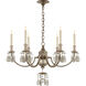 Thomas O'Brien Elizabeth 6 Light 33 inch Burnished Silver Leaf Chandelier Ceiling Light