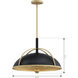 Yorkshire 2 Light 14 inch Dark Matte Black and Legacy Brass Pendant Ceiling Light