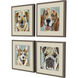 Dog Collage Brown and Multi and Rust and Teal Framed Art