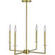 Ray 4 Light 25.13 inch Aged Brass Chandelier Ceiling Light