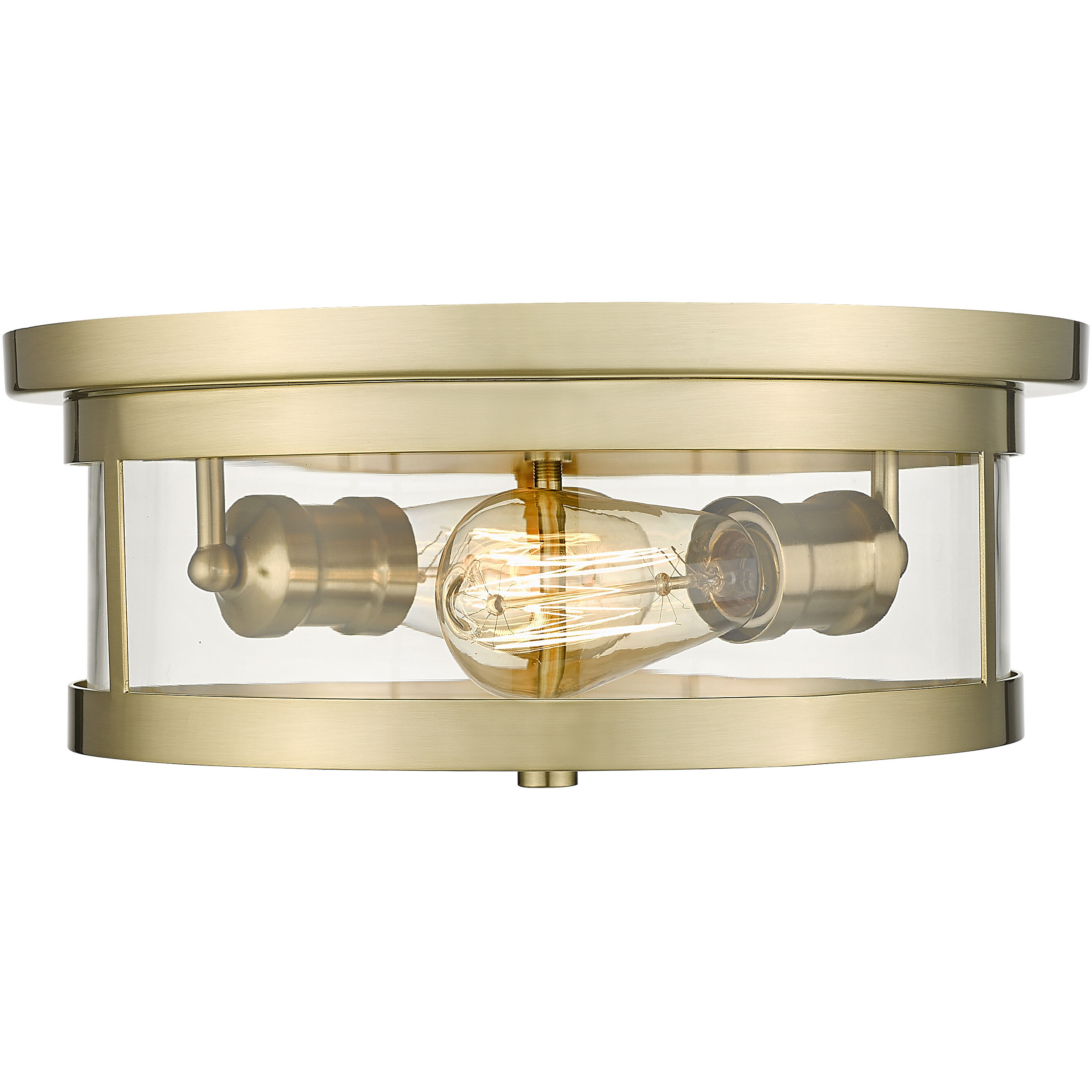 Canada 2 Light 14 inch Gold Flush Mount Ceiling Light