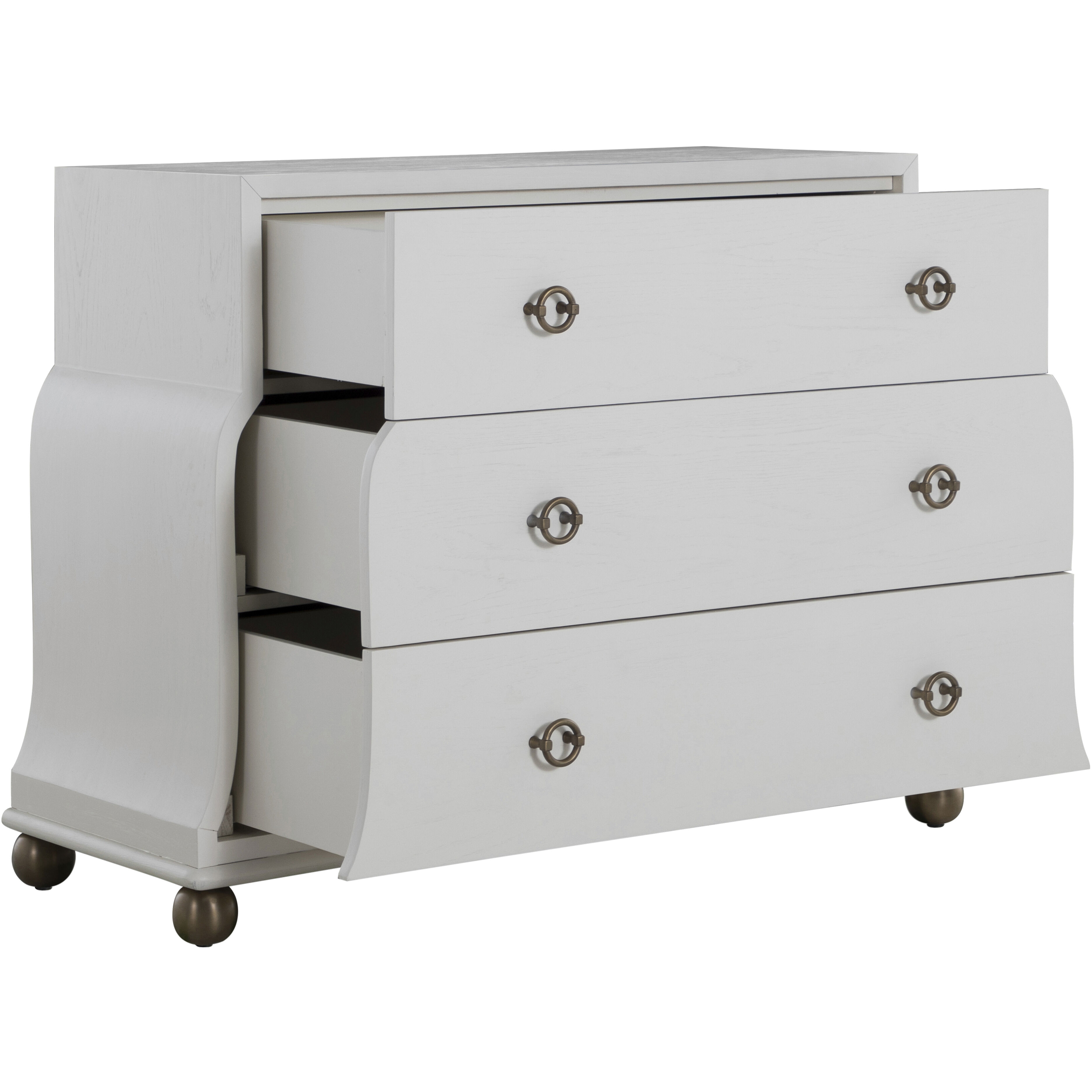 Pearl Ivory White and Satin Brass Chest